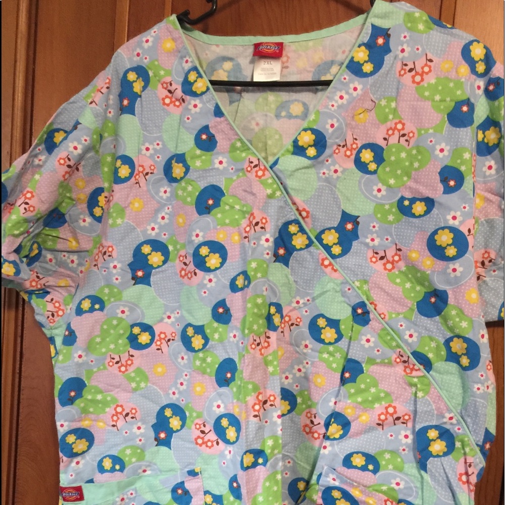 Dickies all cotton scrub top 2x no back ties